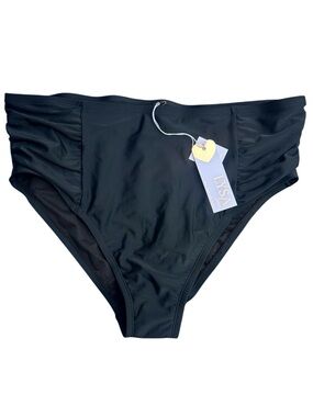 NEW Lysa Swim Ruched Bottoms 1x UPF 50 Full Coverage Poolside Beach